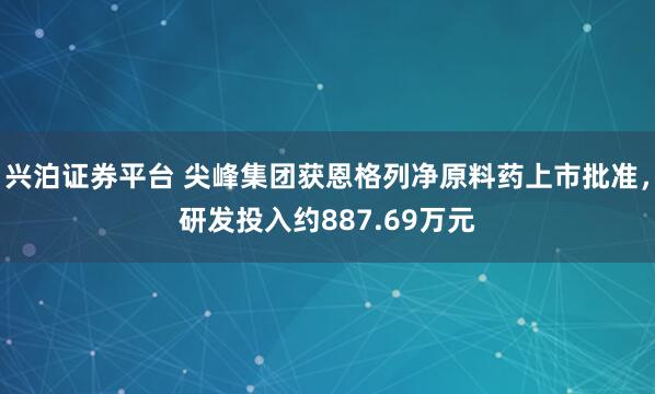 兴泊证券平台 尖峰集团获恩格列净原料药上市批准，研发投入约887.69万元